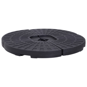 Lot de 4 poids de lestage pour parasols déportés dim. totales 48L x 48l x 8H cm polyéthylène haute densité noir