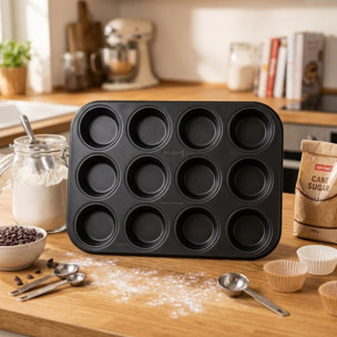 Moule à muffins 12 empreintes 38 x 26 cm Zenker Black Metallic