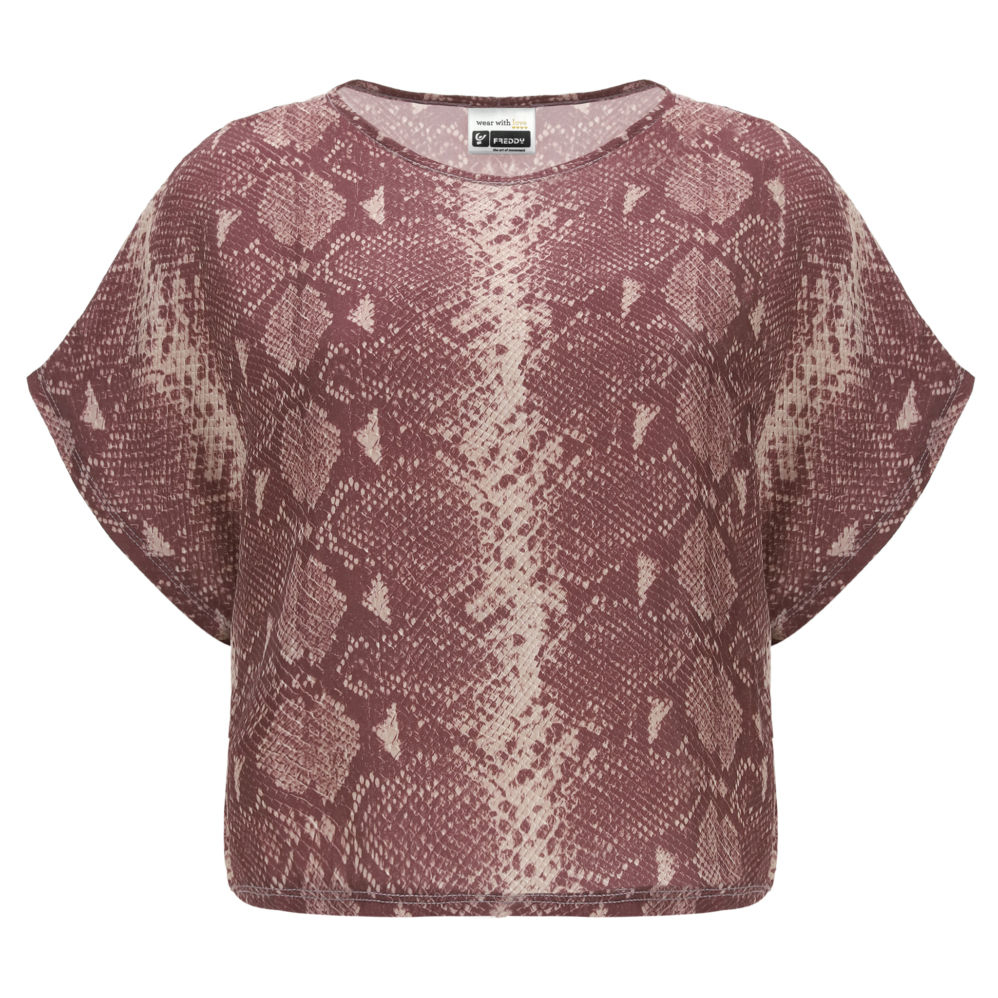 Maglia ampia con maniche ad aletta stampa reptile