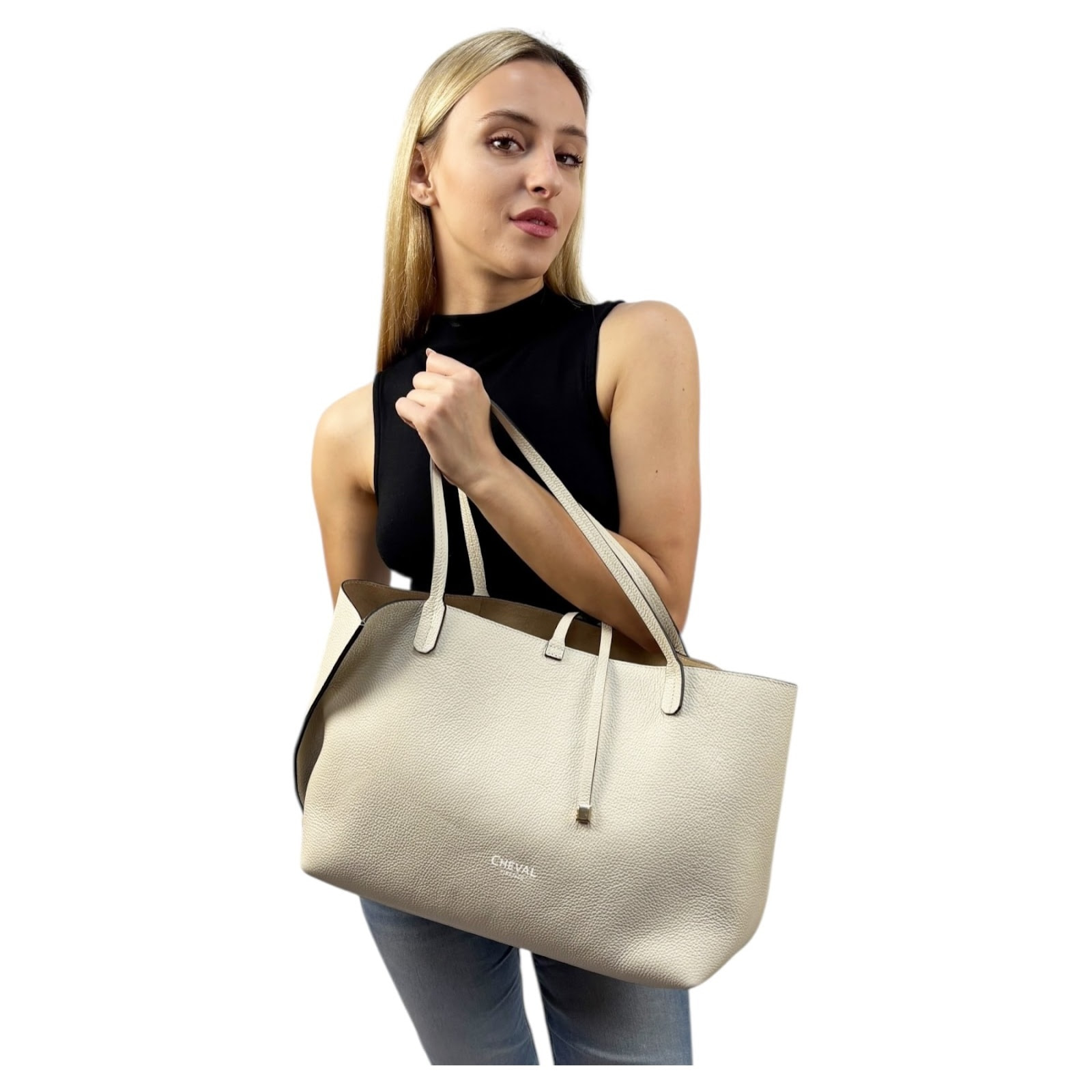 Bolso de hombro Cheval Firenze Clarice Beige