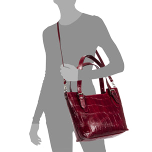 Arezzo Bolso tote Mujer.Piel auténtica Gamuza Grabado Cocodrilo Grande  Camoscio