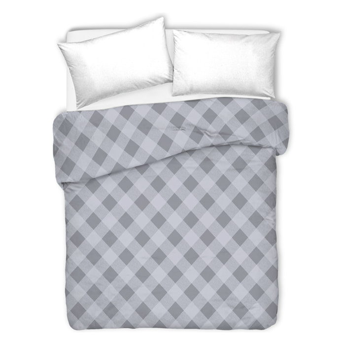 Copriletto di cotone lovely check grigio