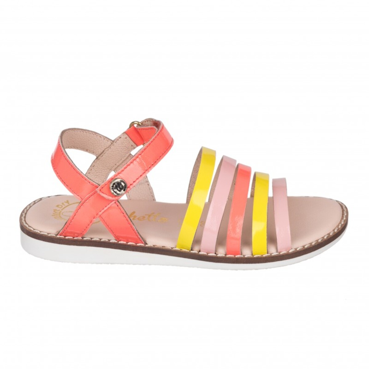 Sandalia en piel para niña con cierre velcro para fácil ajuste