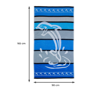 Telo Mare Spugna Jacquard Spiaggia Disegno Big Stripe
