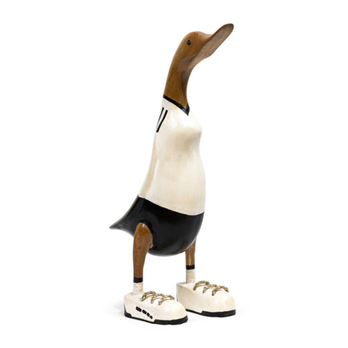 Statue H. 40 cm canard maillot blanc en bois de teck - DUCK