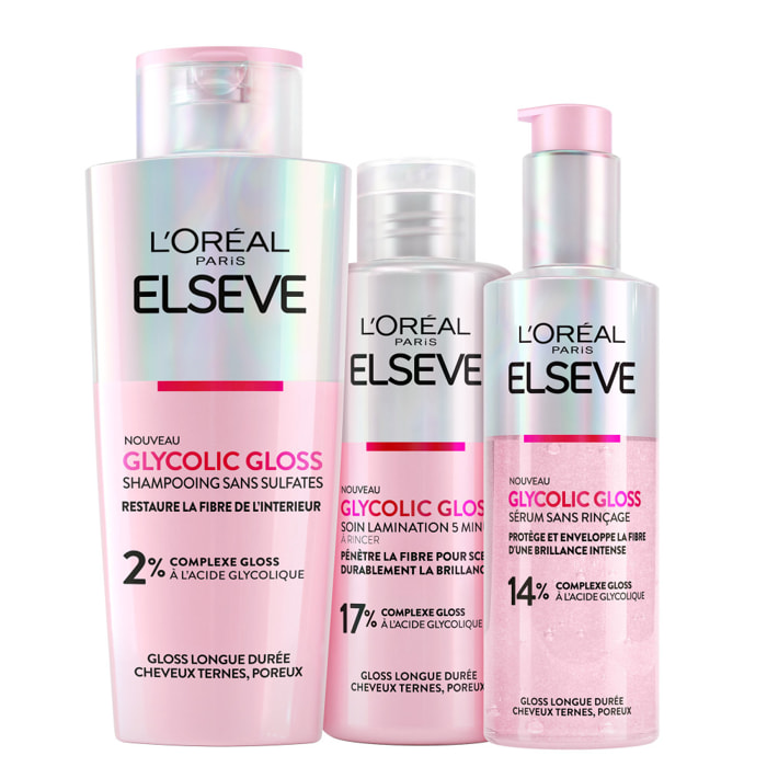 L'Oréal Paris Elseve Glycolic Gloss La Routine Protectrice des Cheveux Ternes