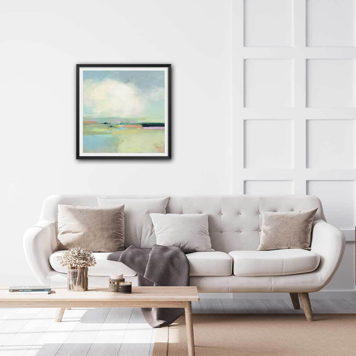 Affiche Horizon coloré Affiche + cadre en bois - Noir