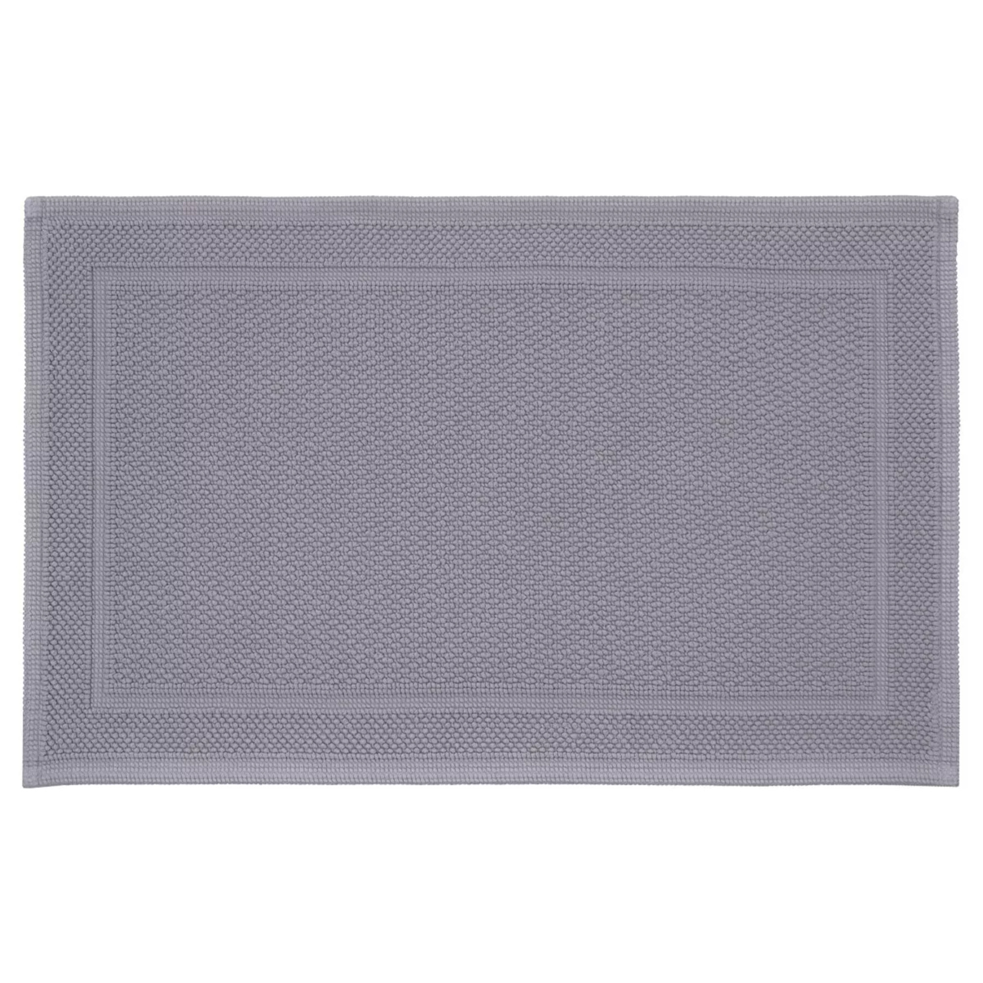 Tapis de bain pur coton 1700 g/m² uni gris Antica gris perle