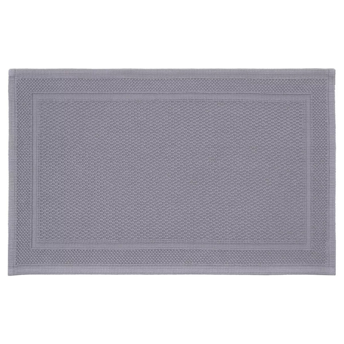 Tapis de bain pur coton 1700 g/m² uni gris Antica gris perle