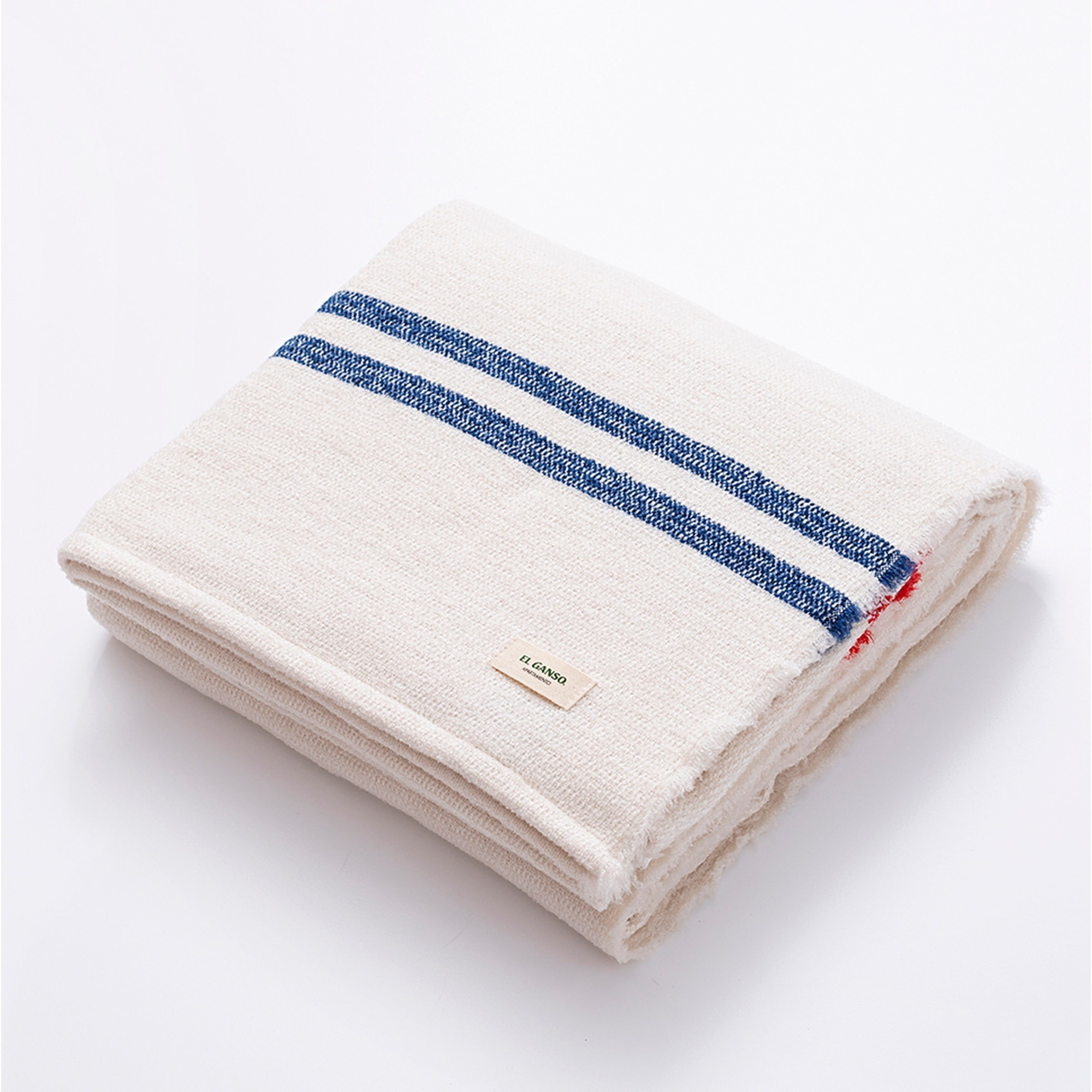 Manta de punto 140x190cm 340gr hilo teñido color crudo el ganso