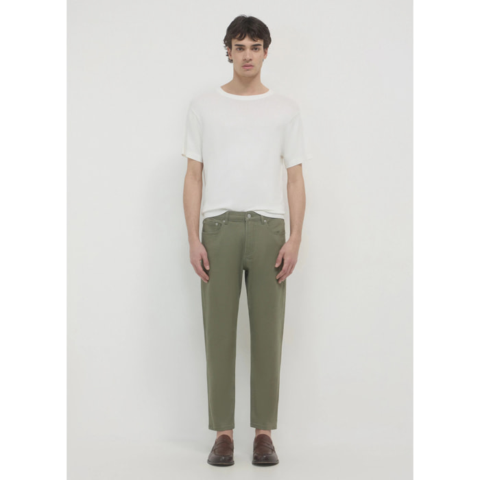 Pantaloni cropped in cotone