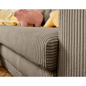Marilia - canapé 2 places - convertible déplimousse - en velours côtelé - Taupe