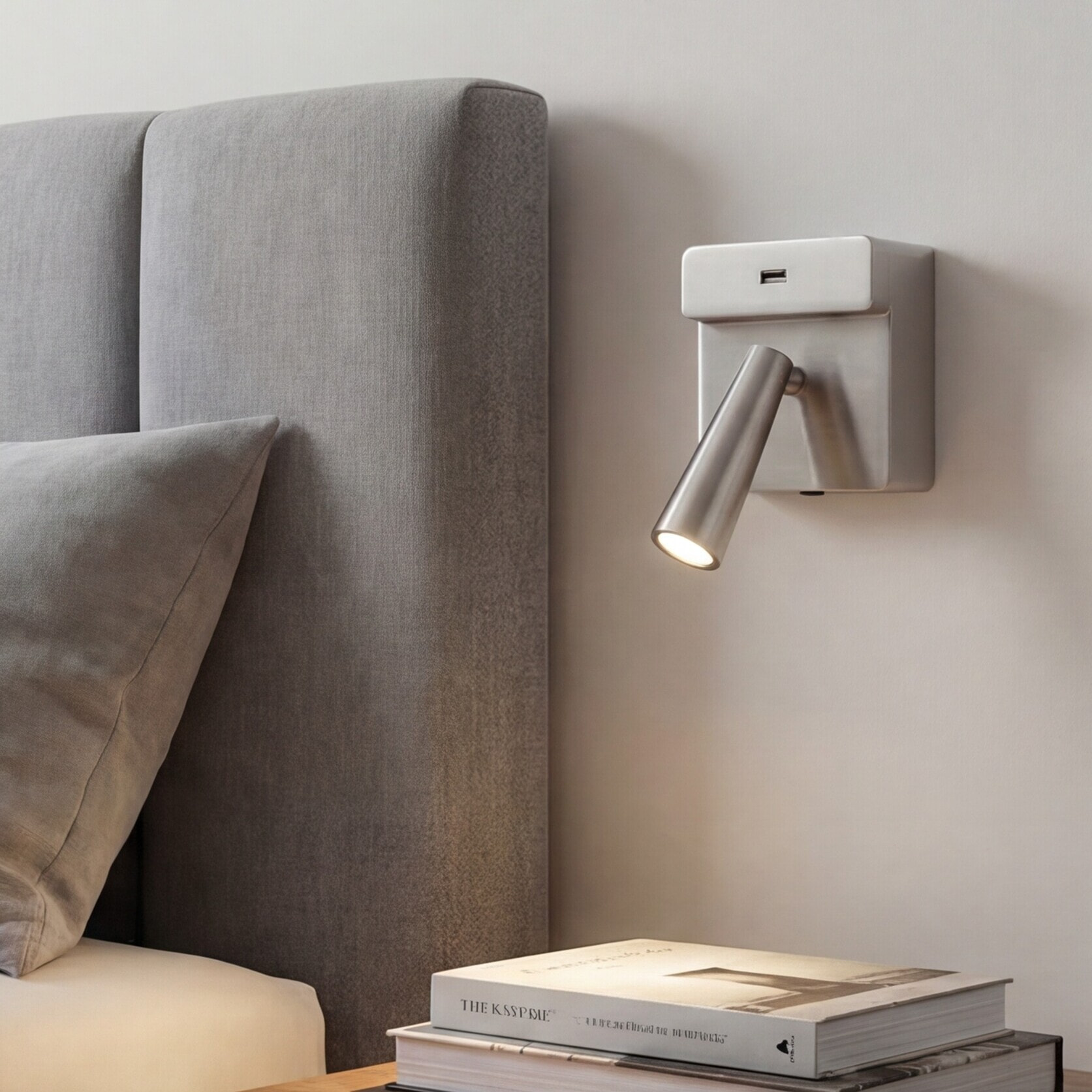 LEDS C4 Luz de lectura Gamma USB LED 3.5 Blanco cálido - 2700K ON-OFF Níquel satinado 123lm