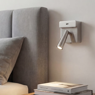 LEDS C4 Luz de lectura Gamma USB LED 3.5 Blanco cálido - 2700K ON-OFF Níquel satinado 123lm