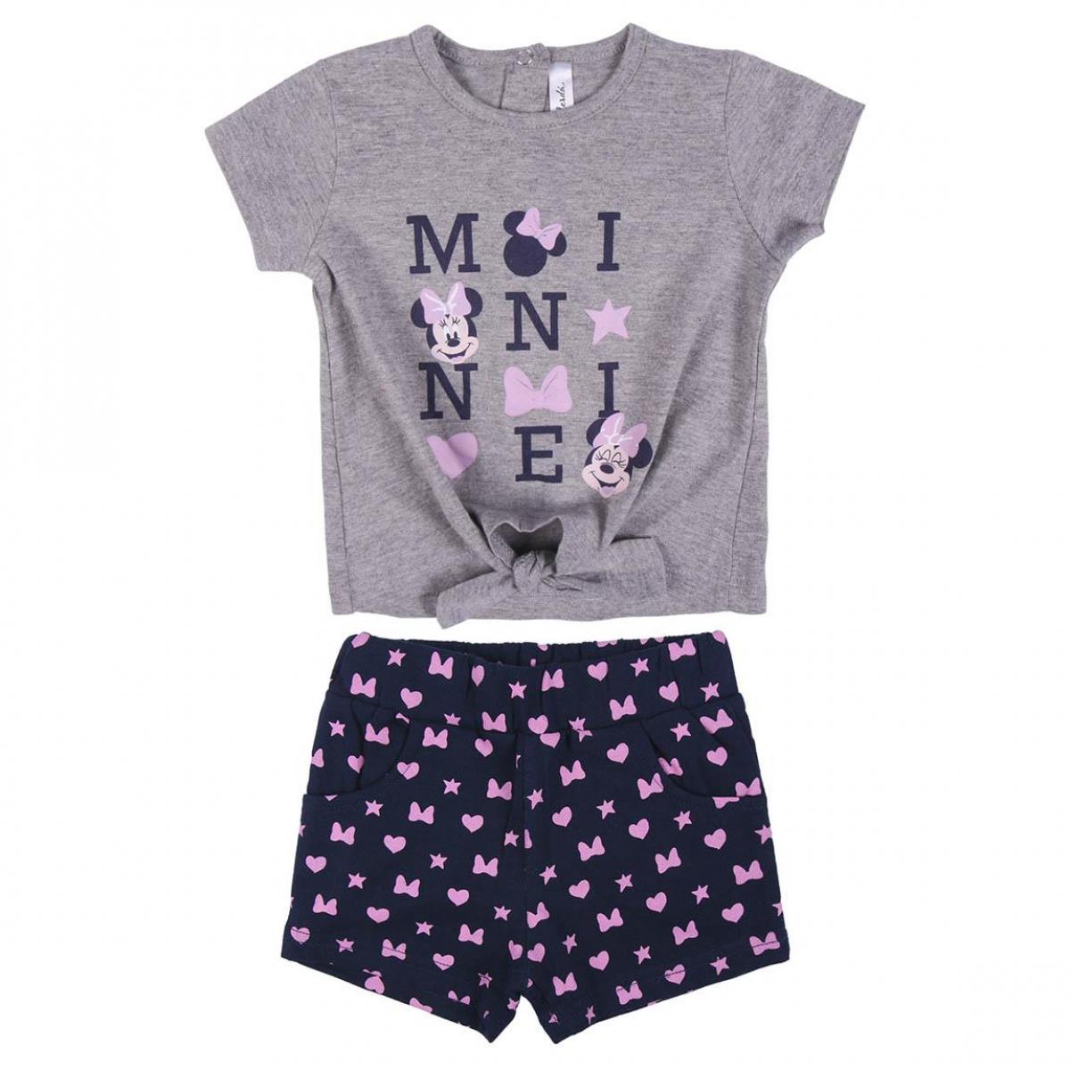 Minnie Completo Neonata Maglietta con Nodo e pantaloncino Lei Disney