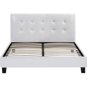 Lit double en pvc "Julia" - 160 x 200 cm - Blanc