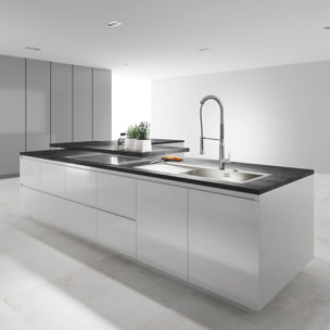 Mitigeur évier cuisine K7 avec douchette professionnelle à zone de rotation de 360°