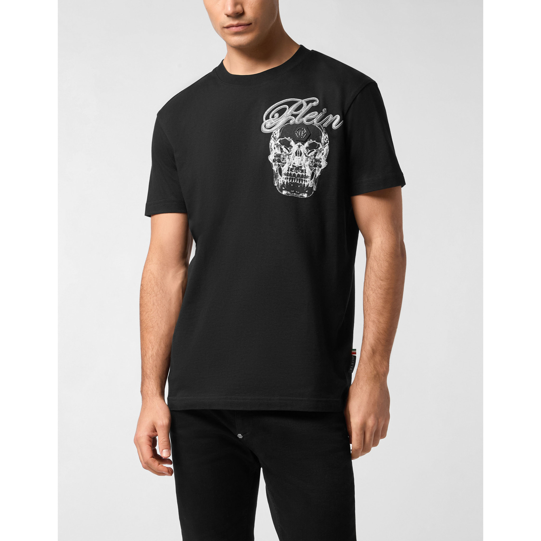 PHILIPP PLEIN Camiseta de cuello redondo y manga corta SKULL