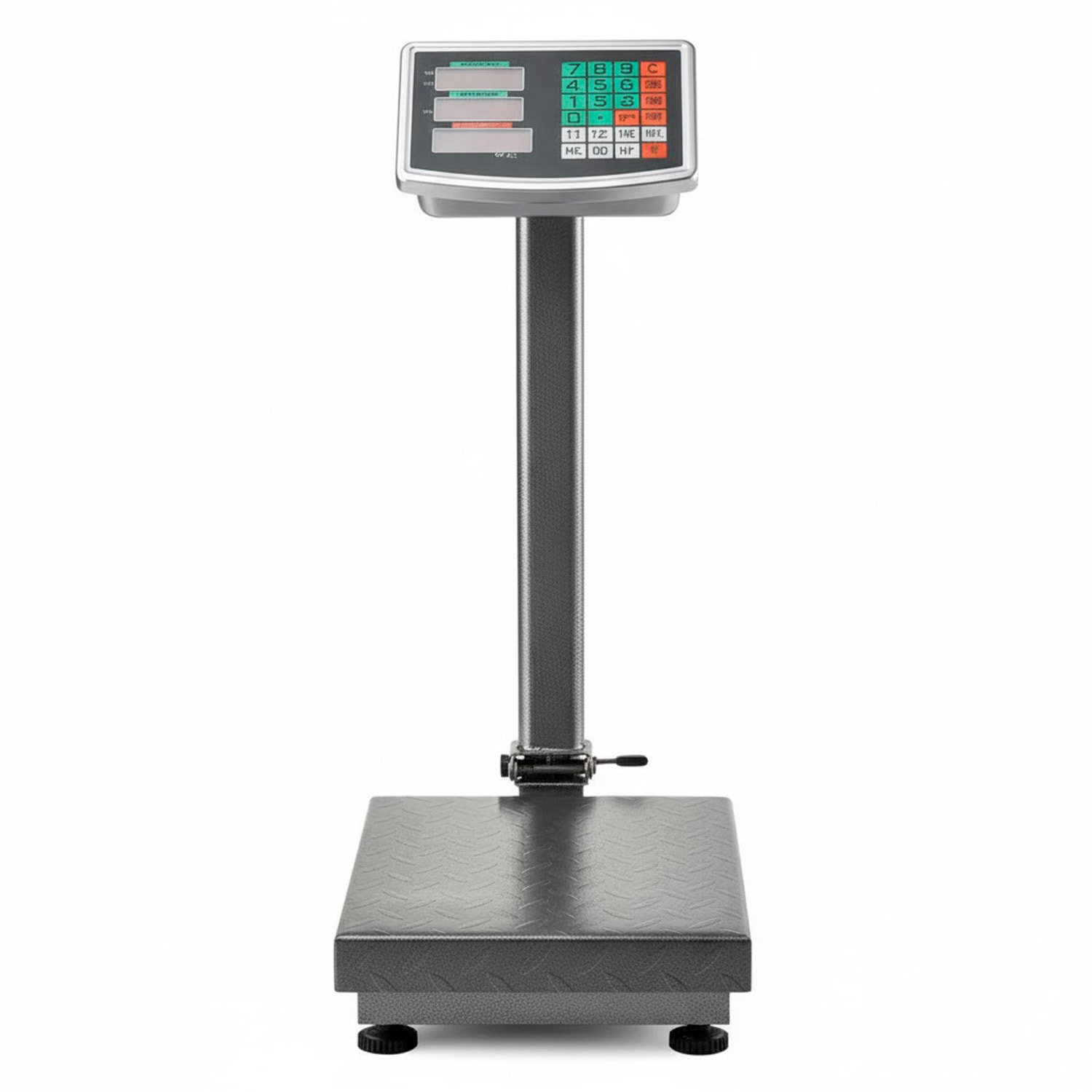 Bilancia Digitale Industriale 300 kg Con Piattaforma 40 X 50 Cm Display LCD Retroilluminato Asta Pieghevole In Acciaio Inox Batteria Ricaricabile 20h