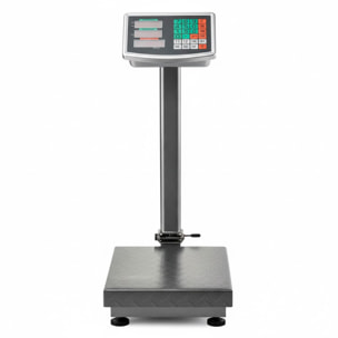 Bilancia Digitale Industriale 300 kg Con Piattaforma 40 X 50 Cm Display LCD Retroilluminato Asta Pieghevole In Acciaio Inox Batteria Ricaricabile 20h