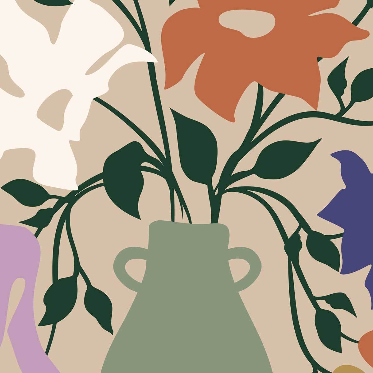 Tableau Flower Market fleurs rouges modernes Toile imprimée