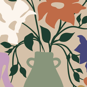 Tableau Flower Market fleurs rouges modernes Toile imprimée