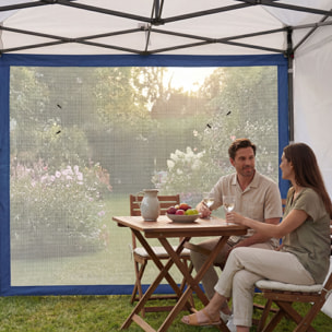 Telo zanzariera per gazebo da giardino. Zanzariera con velcro. 300X200H cm Blu