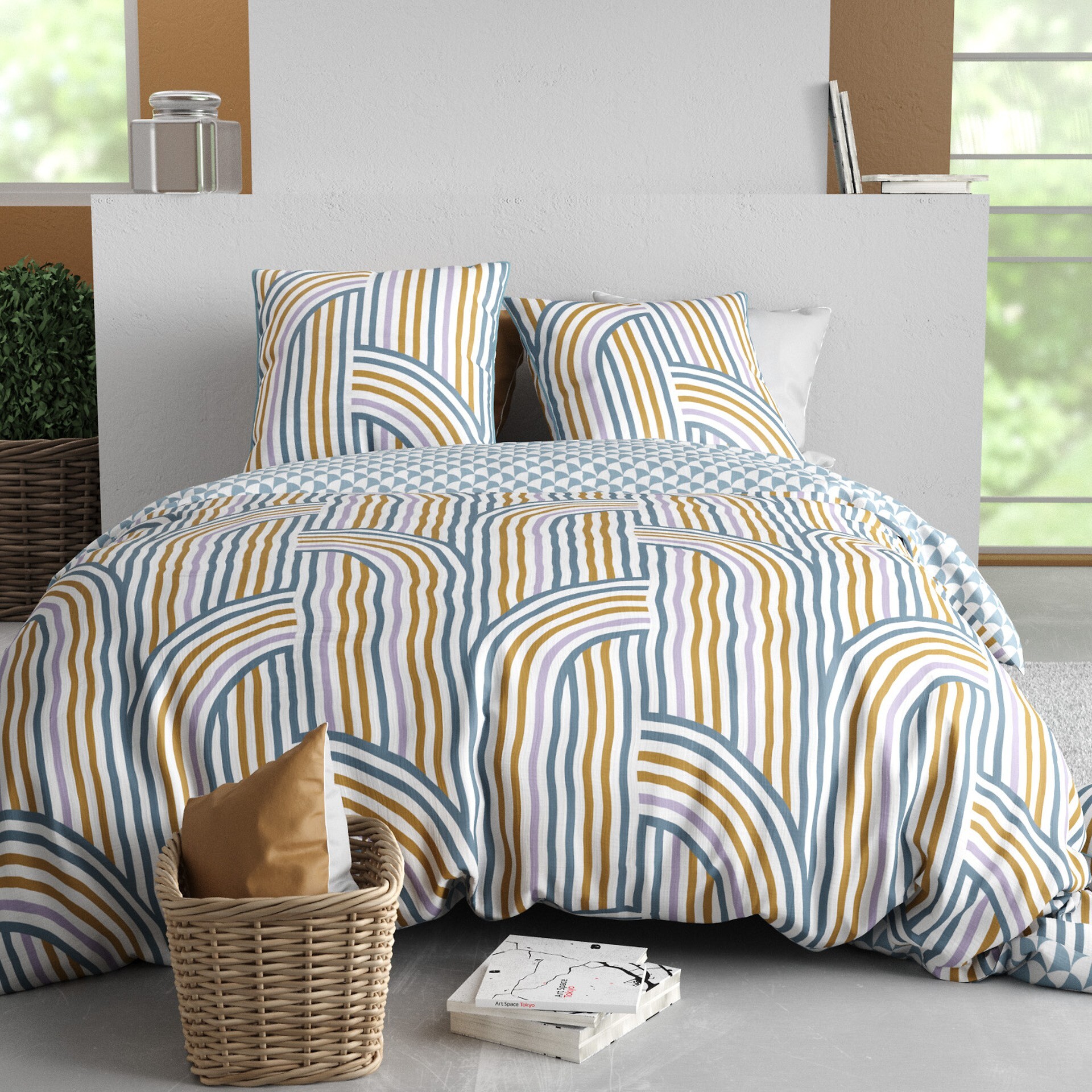 Parure Housse De Couette 3pcs Microfibre Effet Pêche TANGO