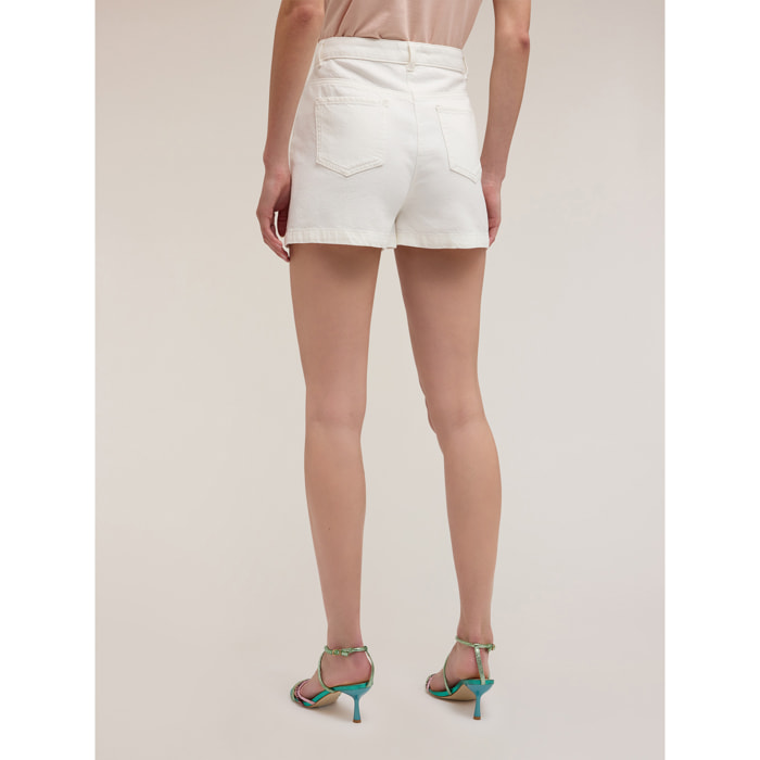 Motivi - Shorts de algodón de drill - Blanco