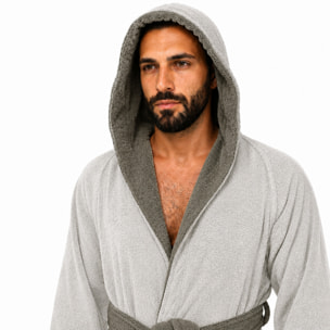 COTONE EGIZIANO Accappatoio Reverse in cotone egiziano 430 gr_Grey
