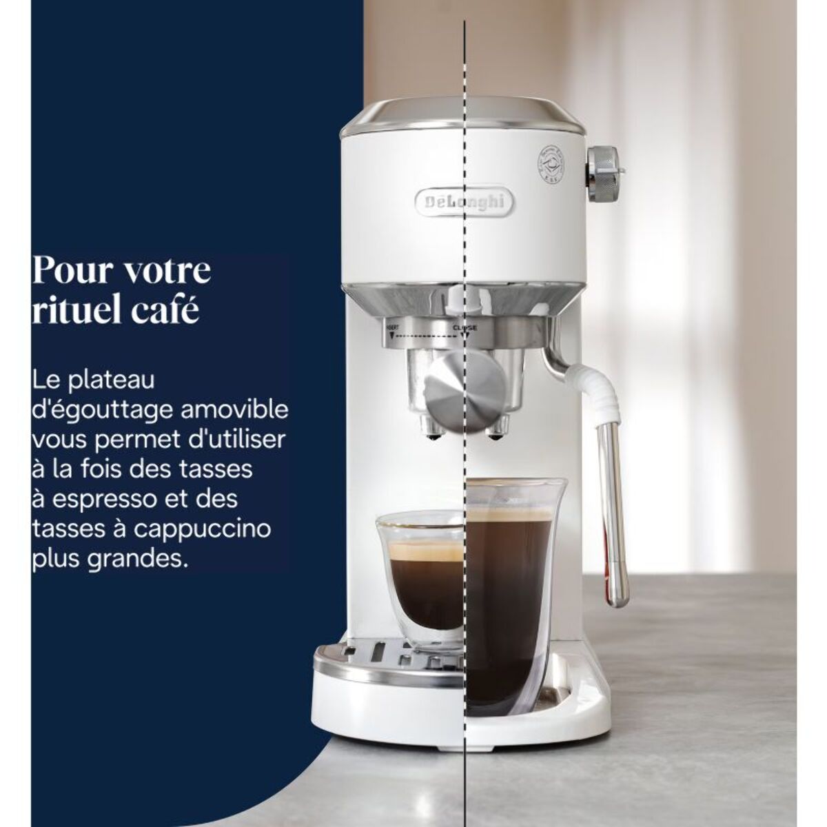 Machine à expresso DELONGHI Dedica Duo EC890.WI - Blanc