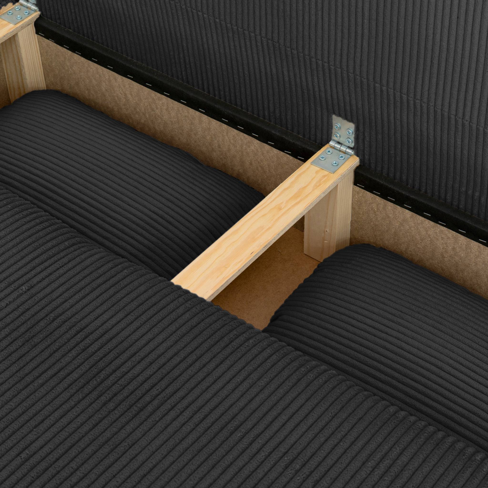 Banquette convertible 3 places velours côtelé avec coffre SELMA