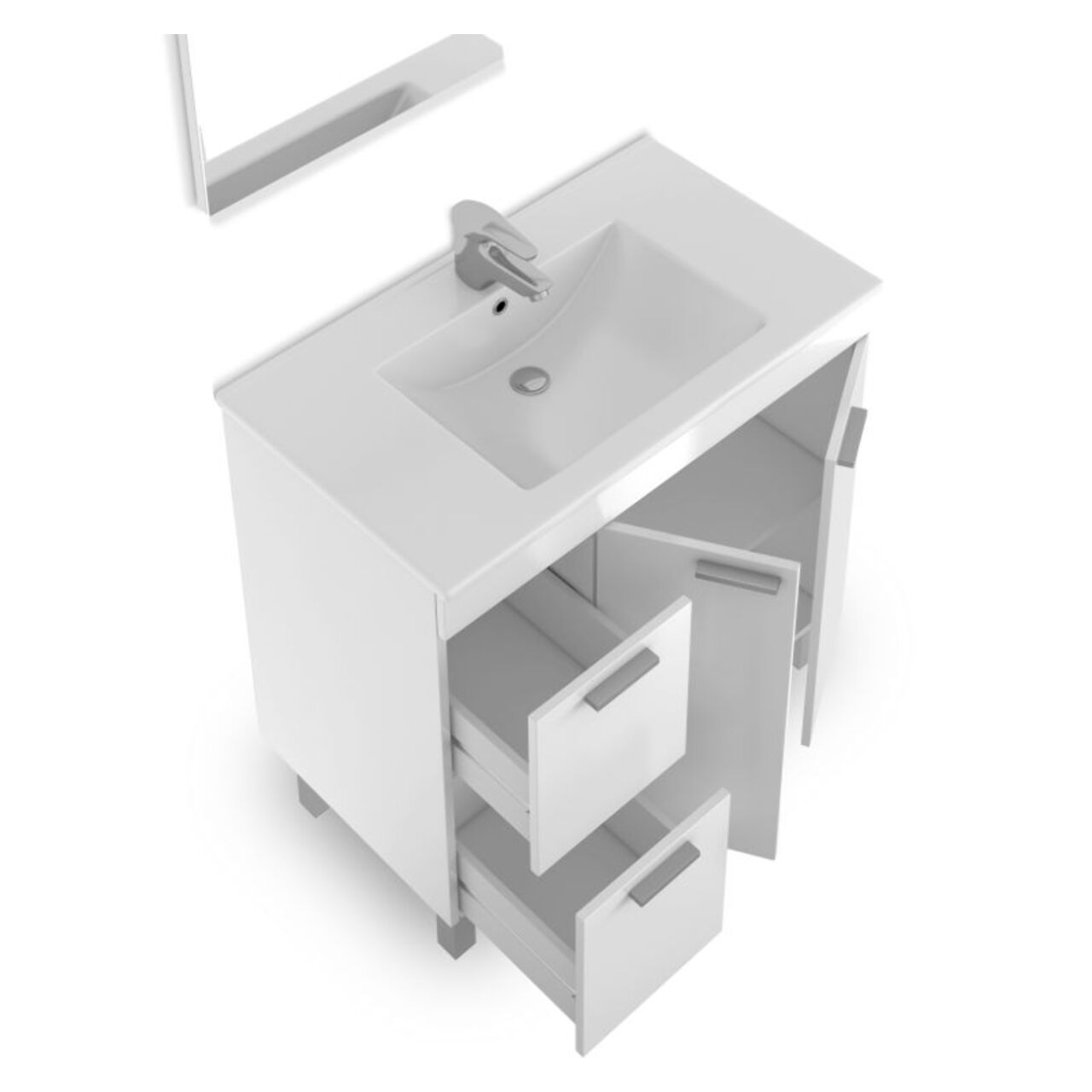 Mueble de baño con espejo Liz Blanco Brillo