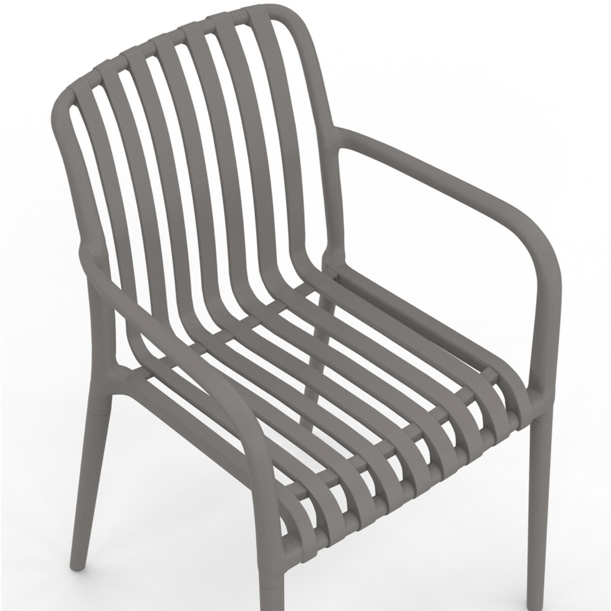 Chaises de jardin empilables Oviedo polypropylène gris - lot de 4