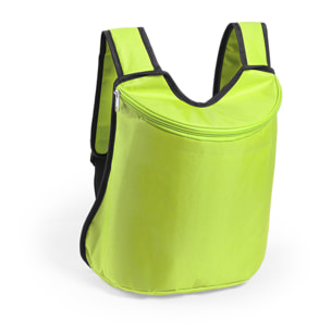 Zaino frigorifero Polys con chiusura a cerniera abbinata. Interno isotermico con finitura in alluminio e maniglie regolabili imbottite.