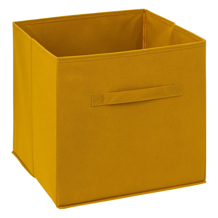 Panier tissu 31x31cm "Mix N' Modul" jaune moutarde