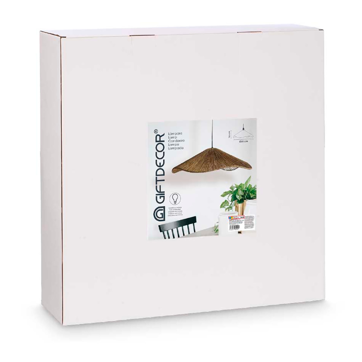 Lámpara de techo diseño vuelo cuerda. 55cm. Potencia máxima 40W.