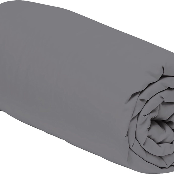Drap Housse - Bonnet:30cm 100% percale Coton 80fils Uni Gris