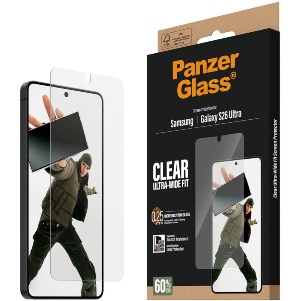 Protège écran PANZERGLASS Samsung Galaxy S26 Ultra verre trempé