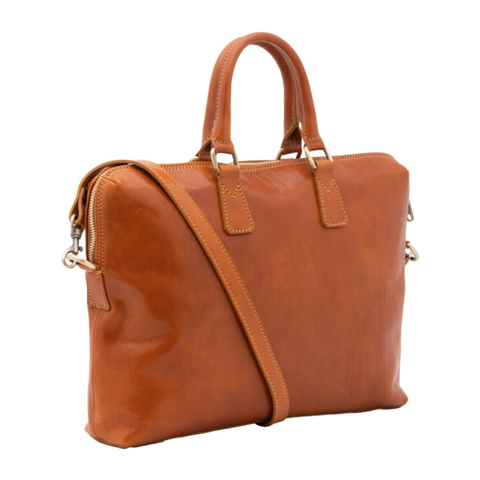 Borsa da lavoro uomo in vera pelle - Modello False - Made in Italy - 37.0 x 27.0 x 6.0 cm