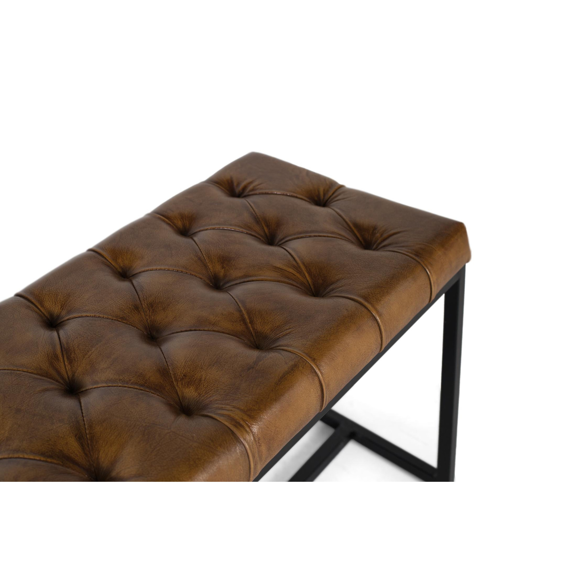 Banco de Piel 96 Cm Estilo Industrial Moderno