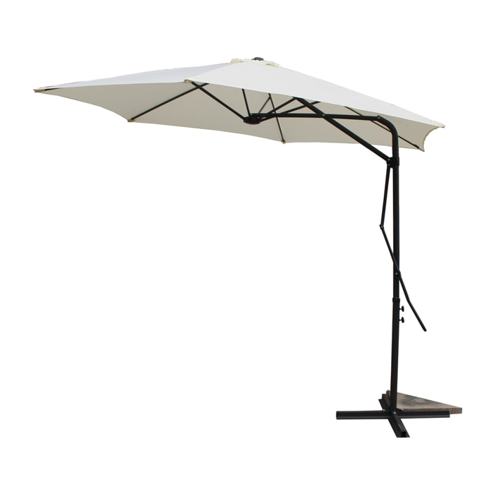 Parasol  ecru droit rond 2,94 x 2,94 m OITIS