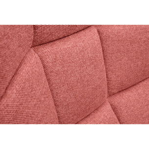 Fauteuil scandinave en tissu effet velours texturé terracotta et bois clair BRODY