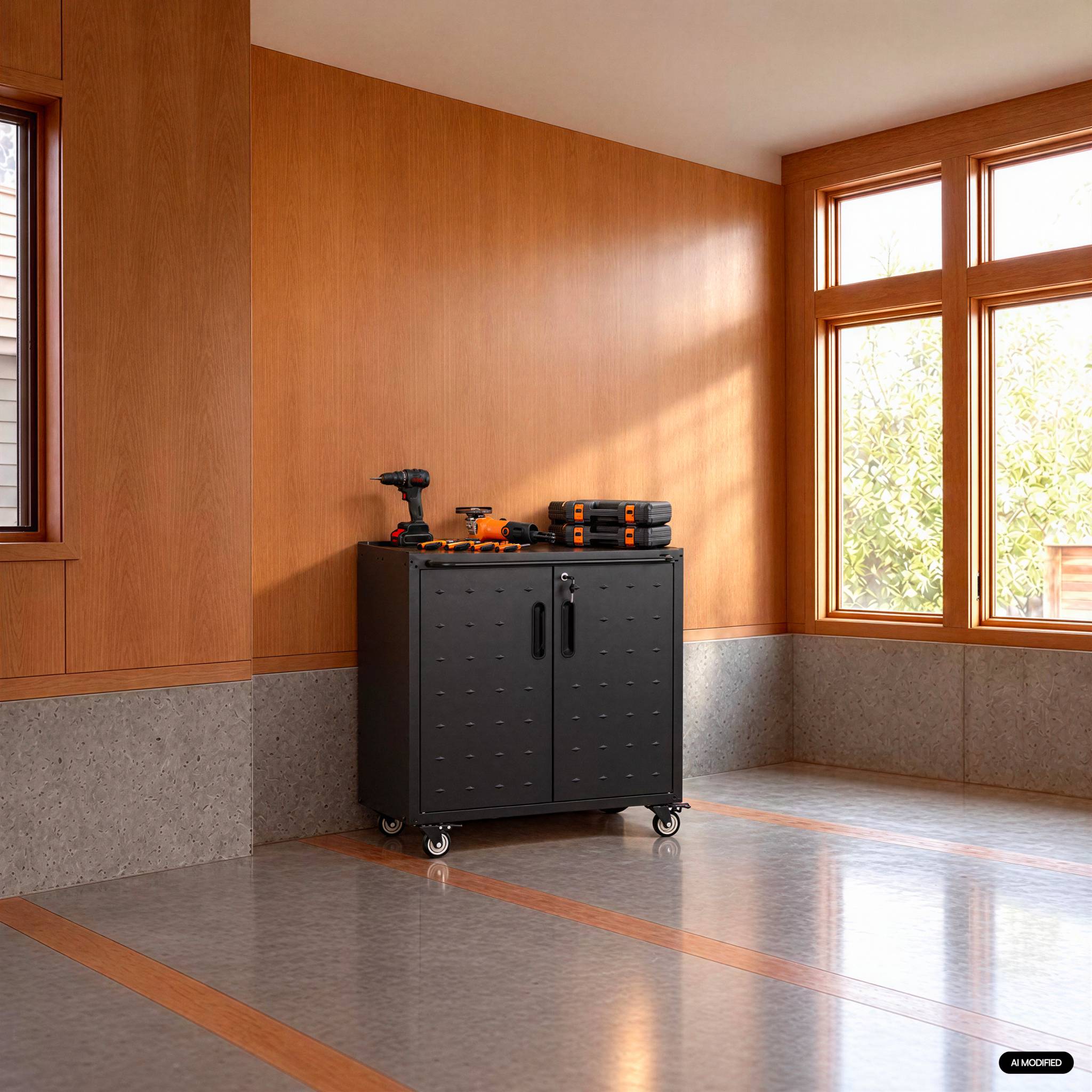 Meuble bas de rangement pour garage avec 2 portes BOBBY