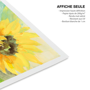 Affiche fleurs Tableau fleurs Tournesol fleuri Affiche seule