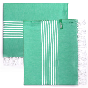 SET 2 TOALLAS BENETTON HAMMAN 80X165CM 170GSM 100%ALGODON VERDE  BENETTON