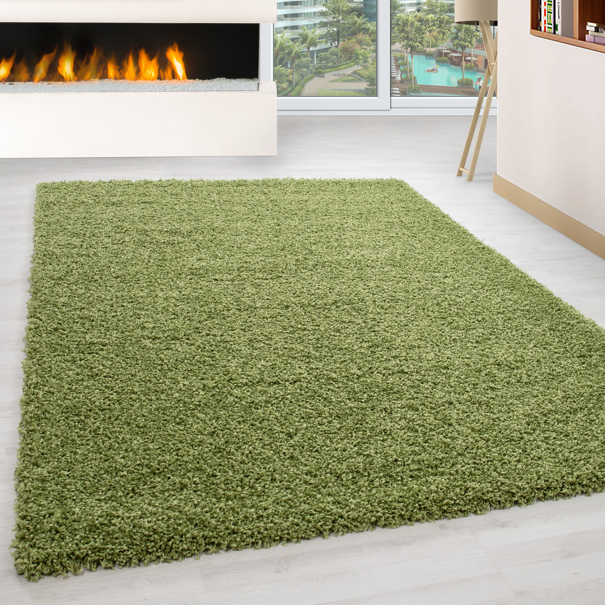OTTAWA - Tapis shaggy uni Vert