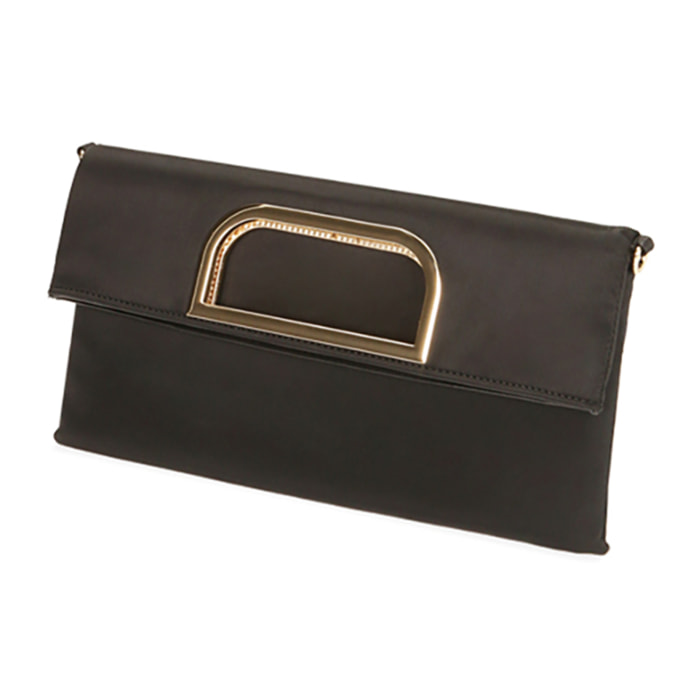 Pochette nera in raso