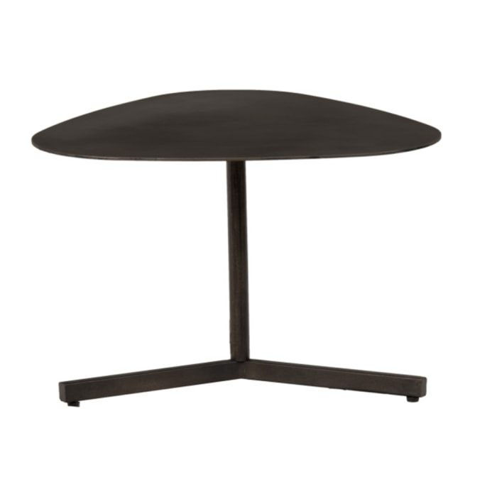 Table basse triangulaire en métal gris anthracite - 60 cm - PEGGY