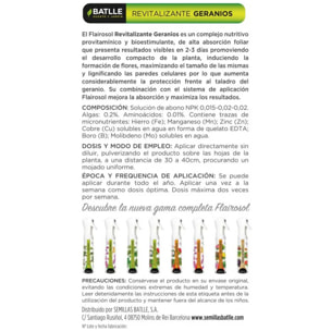 Revitalizante Geranios Flairosol Batlle 300 ml - Abono foliar